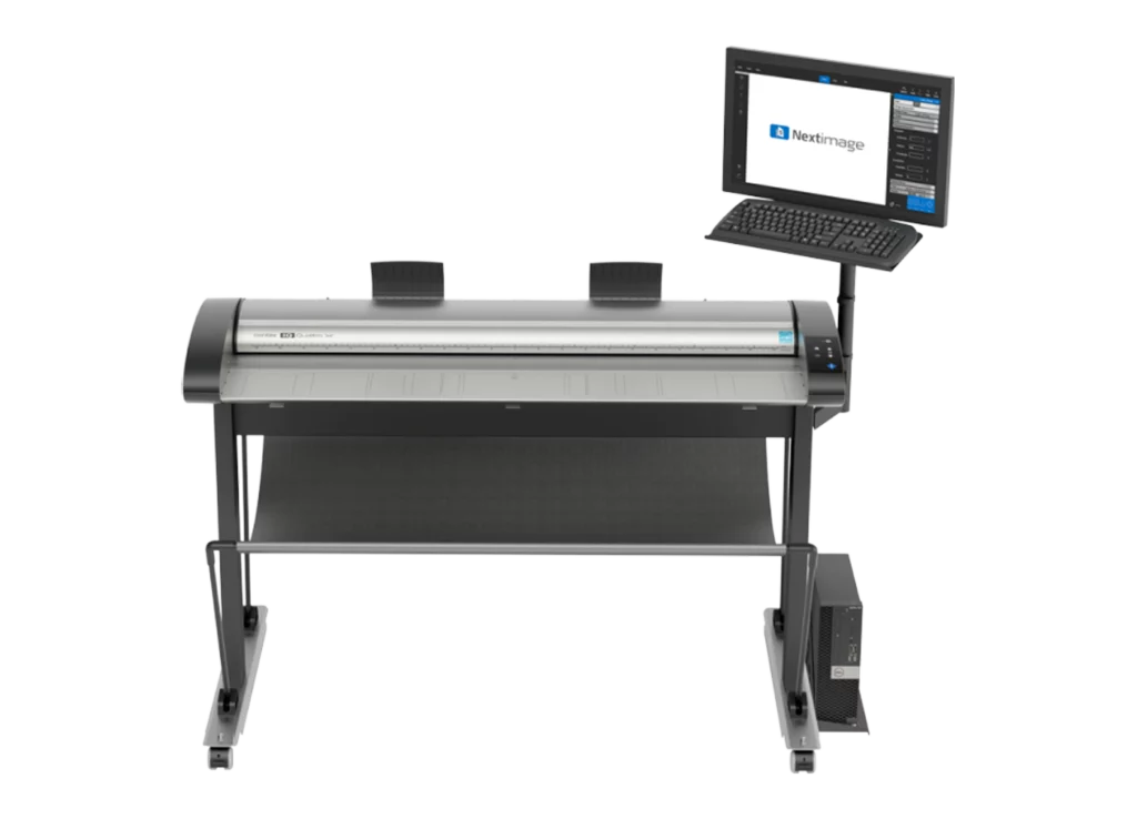 Scanner grand format productif, facile à utiliser, adapté aux documents très long et fragiles grâce à un système d'entraînement stable et fiable. Existe en 2 laizes, 36